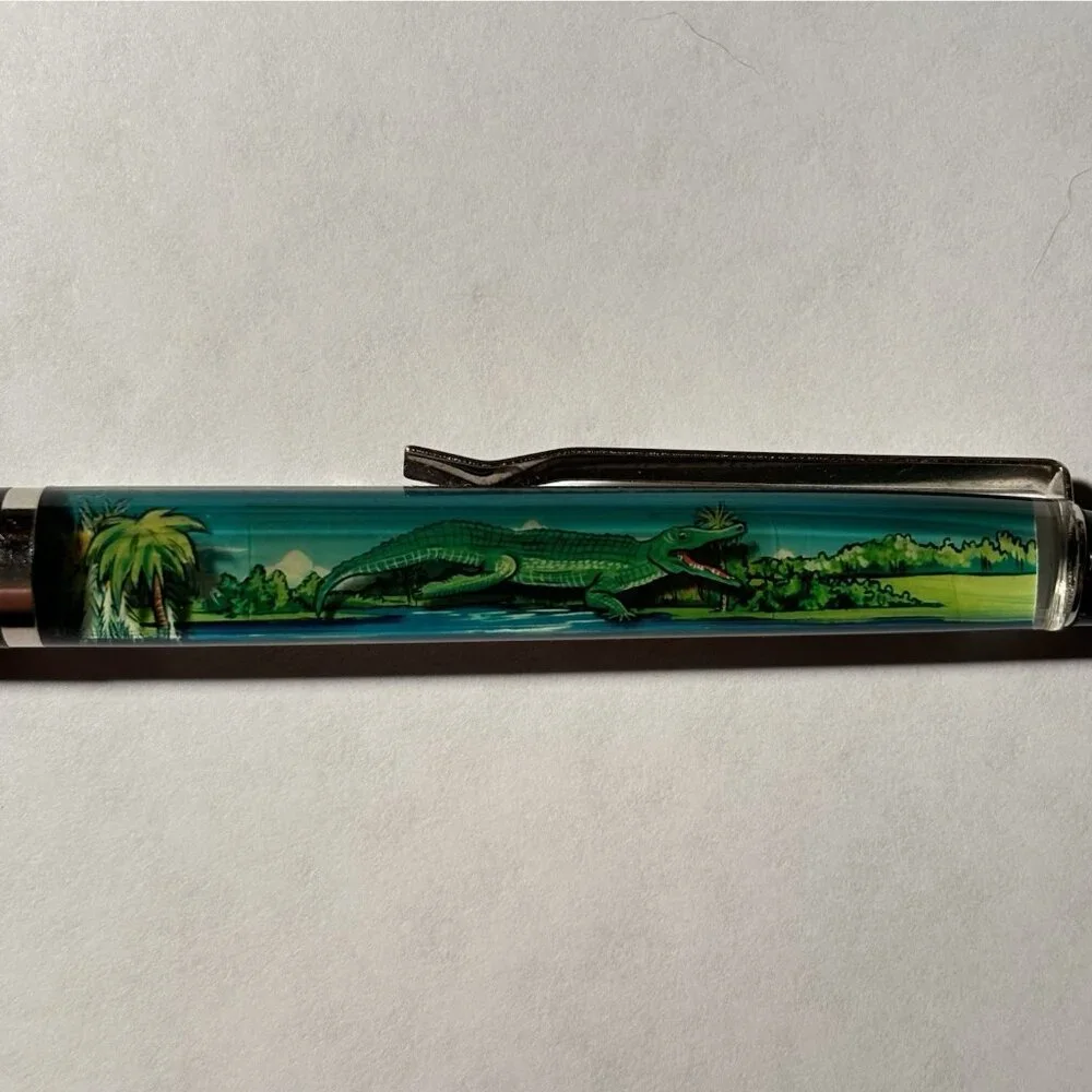 Florida Floaty Pen Hungry Alligator Moves by Swampy Wetlands Souvenir Promo Vtg